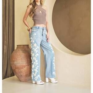 NEW BLUE B ophelia embellished jeans in light wash